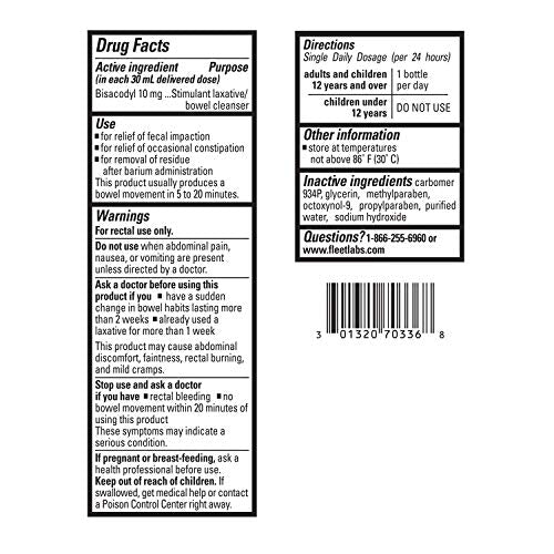 Fleet Laxative Bisacodyl Enema for Adult Constipation, 1.25 Fl Oz